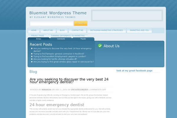 Bluemist theme site design template sample