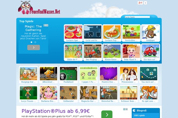 feuerundwasser.net site used Flash Gamer