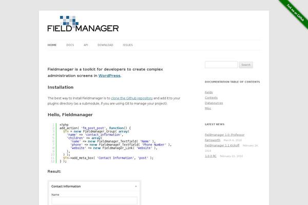fieldmanager.org site used Fieldmanager