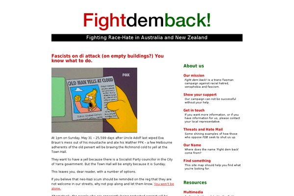fightdemback.org site used Fdb