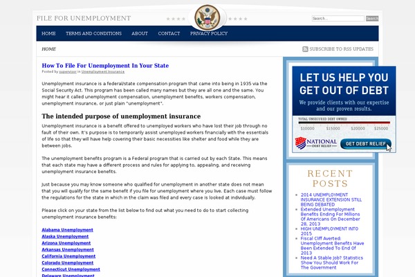 fileforunemployment.org site used States