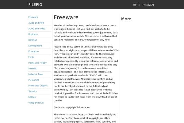 filepig.org site used The Landing Page