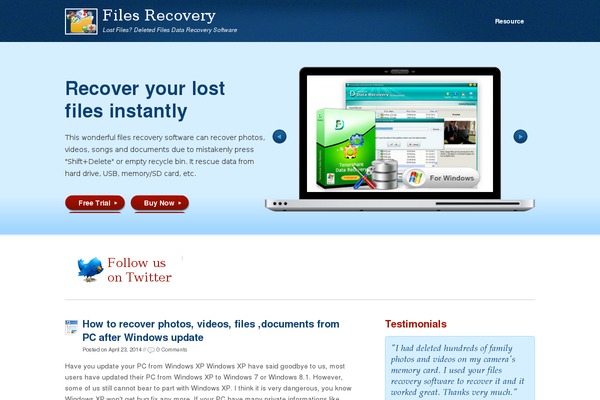 files-recovery.net site used Productfolio
