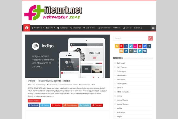 Sahifa theme site design template sample