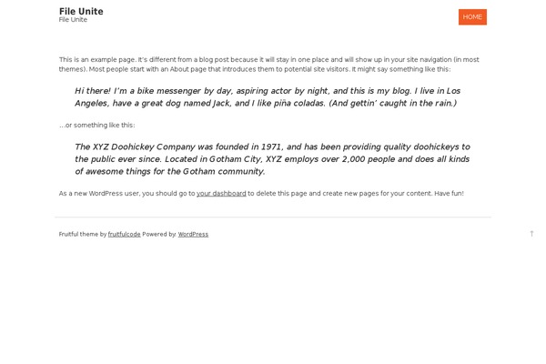 WordPress website example screenshot