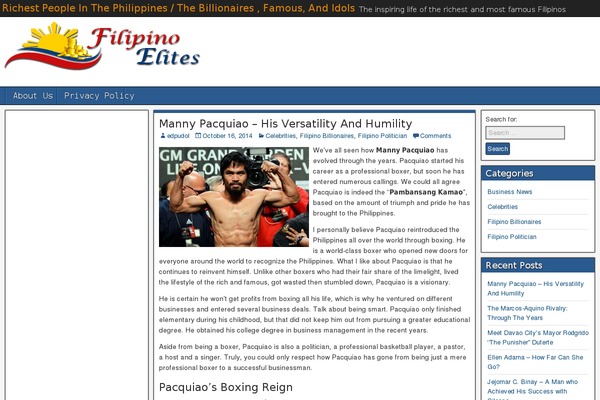 WordPress website example screenshot
