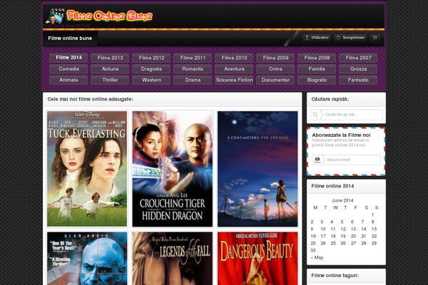 Movies theme site design template sample