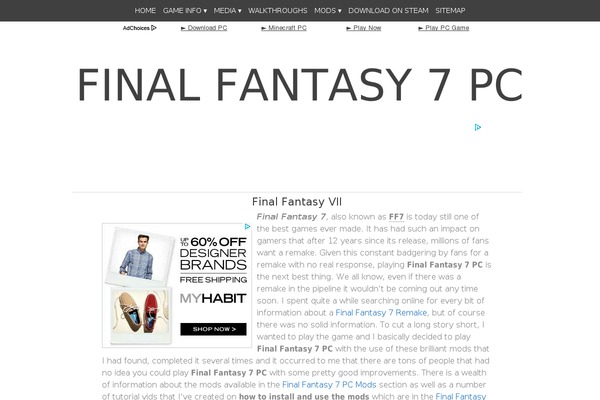 finalfantasy7pc.com site used Bold Headline