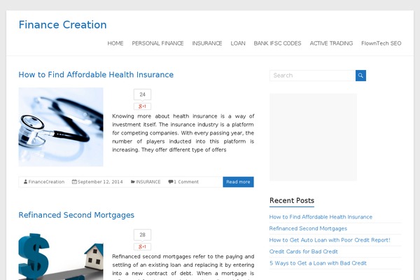 financecreation.com site used Newspaper