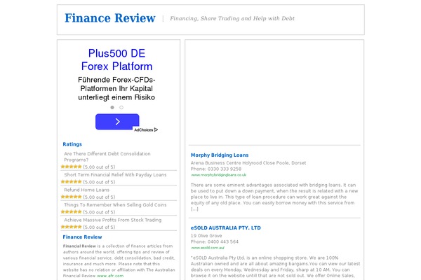 financereview.biz site used Adstheme