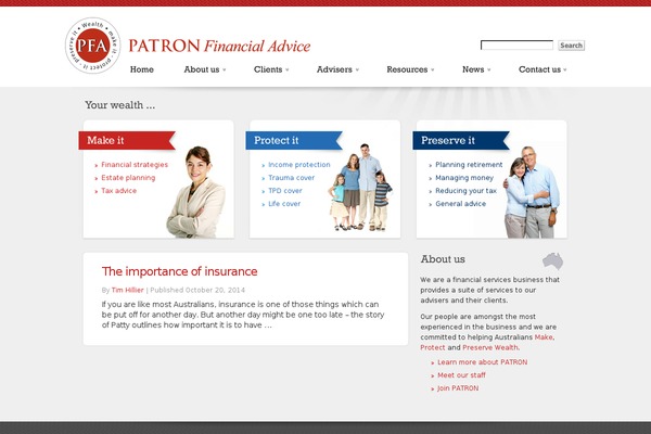 financial-advice.com.au site used Patron