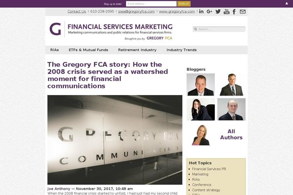 financialservicesmarketing.com site used Gregory