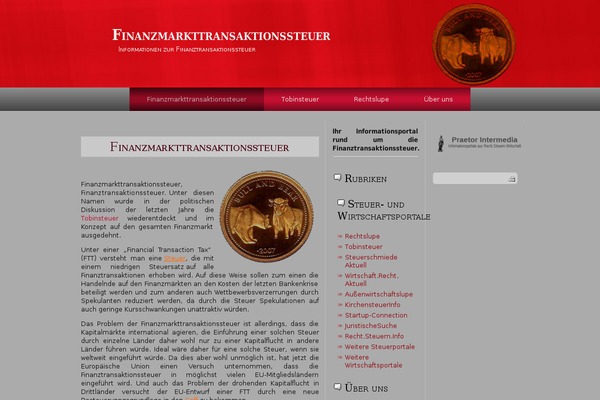 finanzmarkttransaktionssteuer.de site used Tobinsteuer