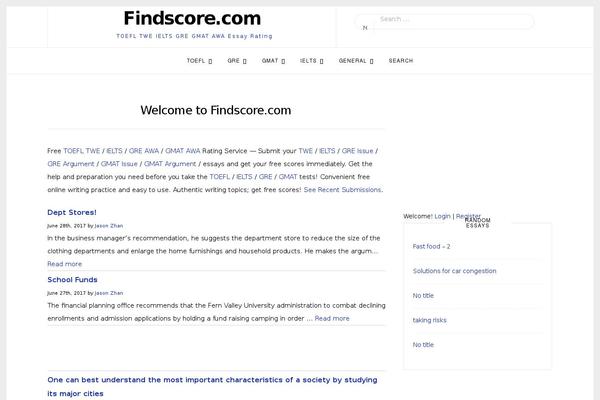 findscore.com site used Fora