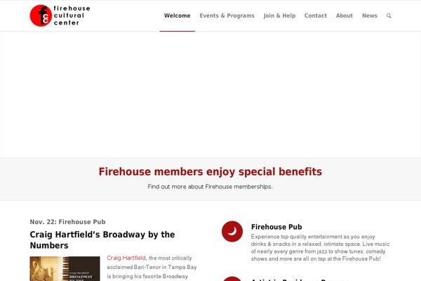 firehouseculturalcenter.org site used Firehouse-theme