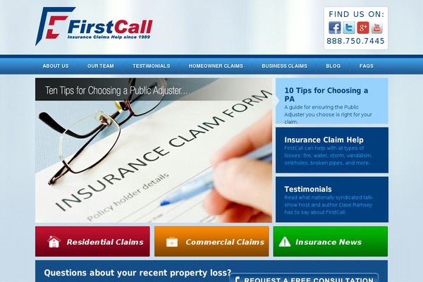 firstcallclaims.com site used Firstcall