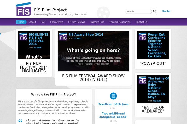 fisfilmproject.ie site used Fisfilmproject