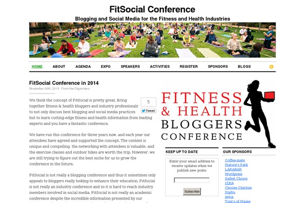 fitnessbloggersconference.org site used Cutline-1.4-3columnright