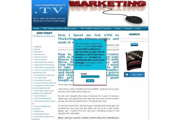fitnessmarketing.tv site used Marketing