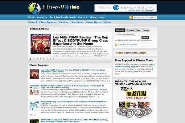 fitnessvortex.com site used Wp-prolific-basic