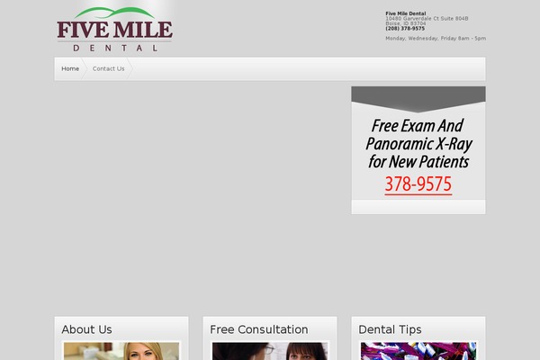 fivemiledental.com site used Bizzypress_dentist