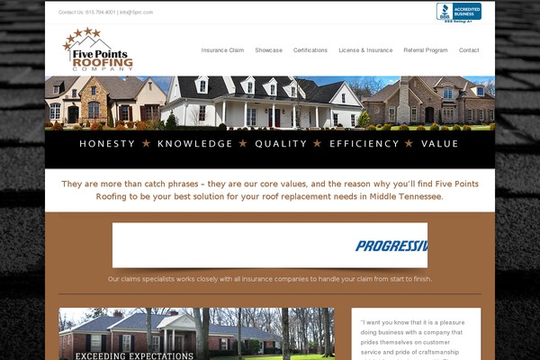 fivepointsroofing.com site used 5points