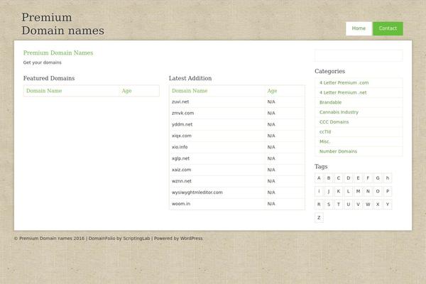 Domainfolio theme site design template sample