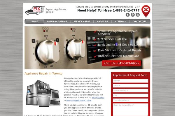 fixappliances.ca site used Fixappliances