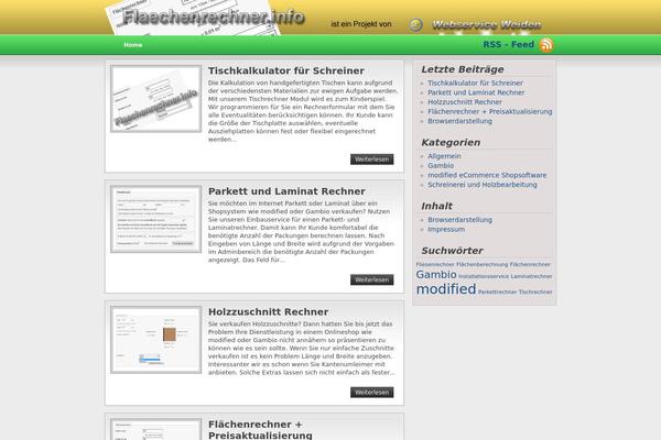 flaechenrechner.info site used Wp_themes_blogger