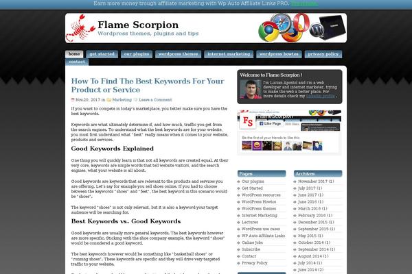 flamescorpion.com site used StudioPress