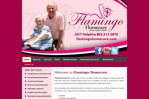 Flamingo theme site design template sample