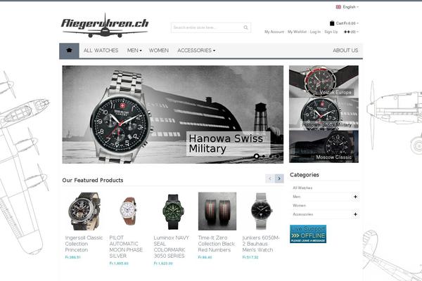 Watches theme site design template sample