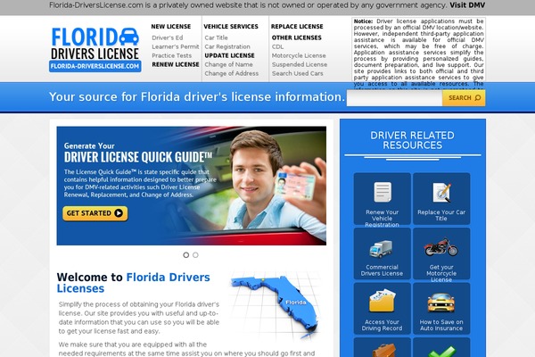 Floridadriverslicense theme site design template sample