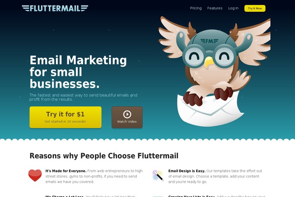 fluttermail.com site used Fluttermail