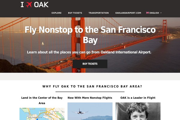 flyoakland.com site used Airport