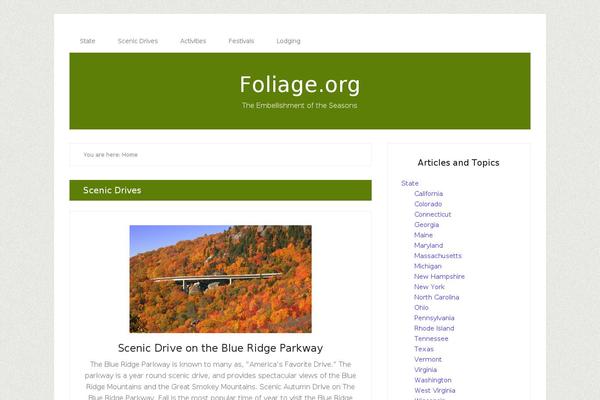 foliage.org site used Thesis 1.8.6