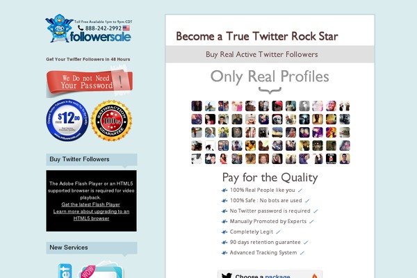 followersale.com site used Livetwit