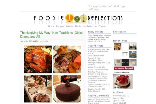 foodiereflections.com site used Wp-sanda