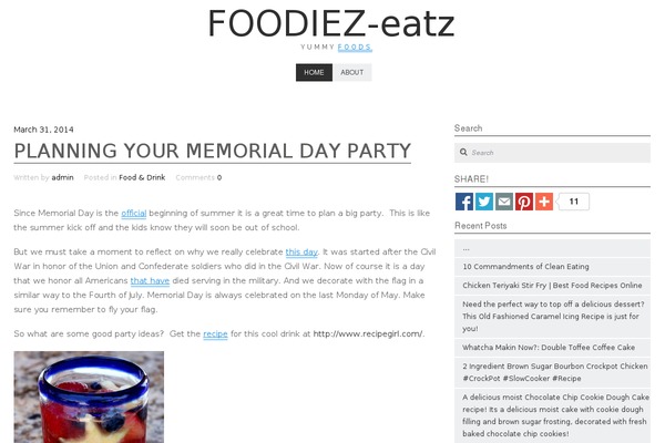 foodiezeatz.com site used Arcadia