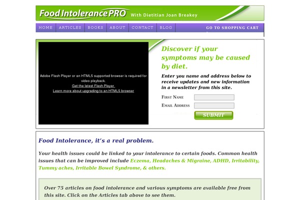 foodintolerancepro.com site used Lander