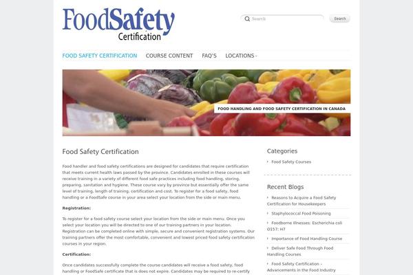 foodsafetycertification.ca site used Delicate