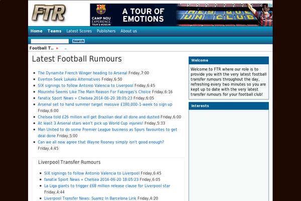 football-transfer-rumours.com site used Sports Responsive