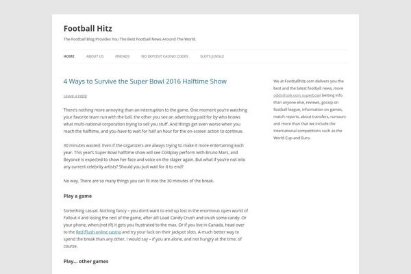 Twenty Twelve theme site design template sample