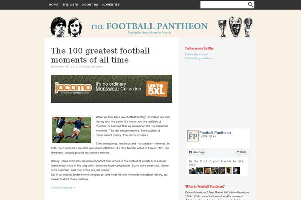 footballpantheon.com site used Pantheon