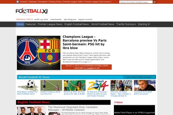 footballxi.com site used Sportsmag-multi-pro