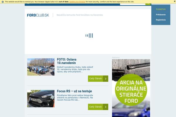 fordclub.sk site used Frontheme