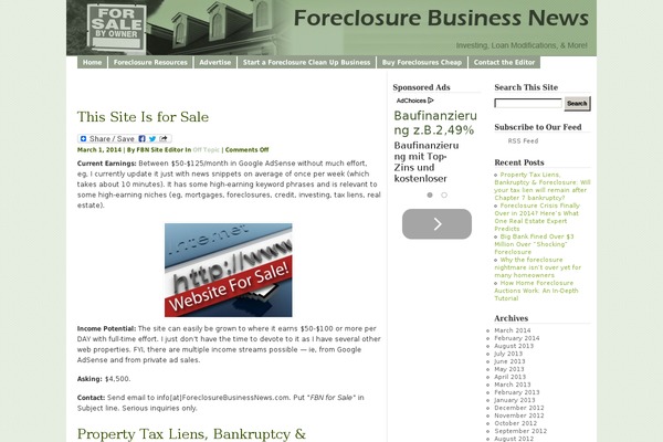 foreclosurebusinessnews.com site used Super-adsense-realestate