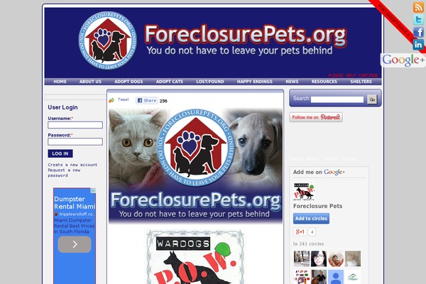 foreclosurepets.org site used Foreclosurepets
