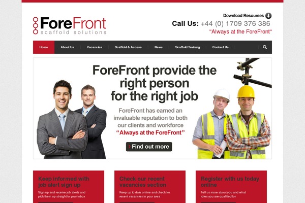 forefrontscaffoldsolutions.co.uk site used Forefront