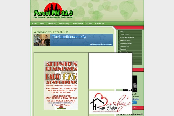 forestfm.co.uk site used Radioplayer